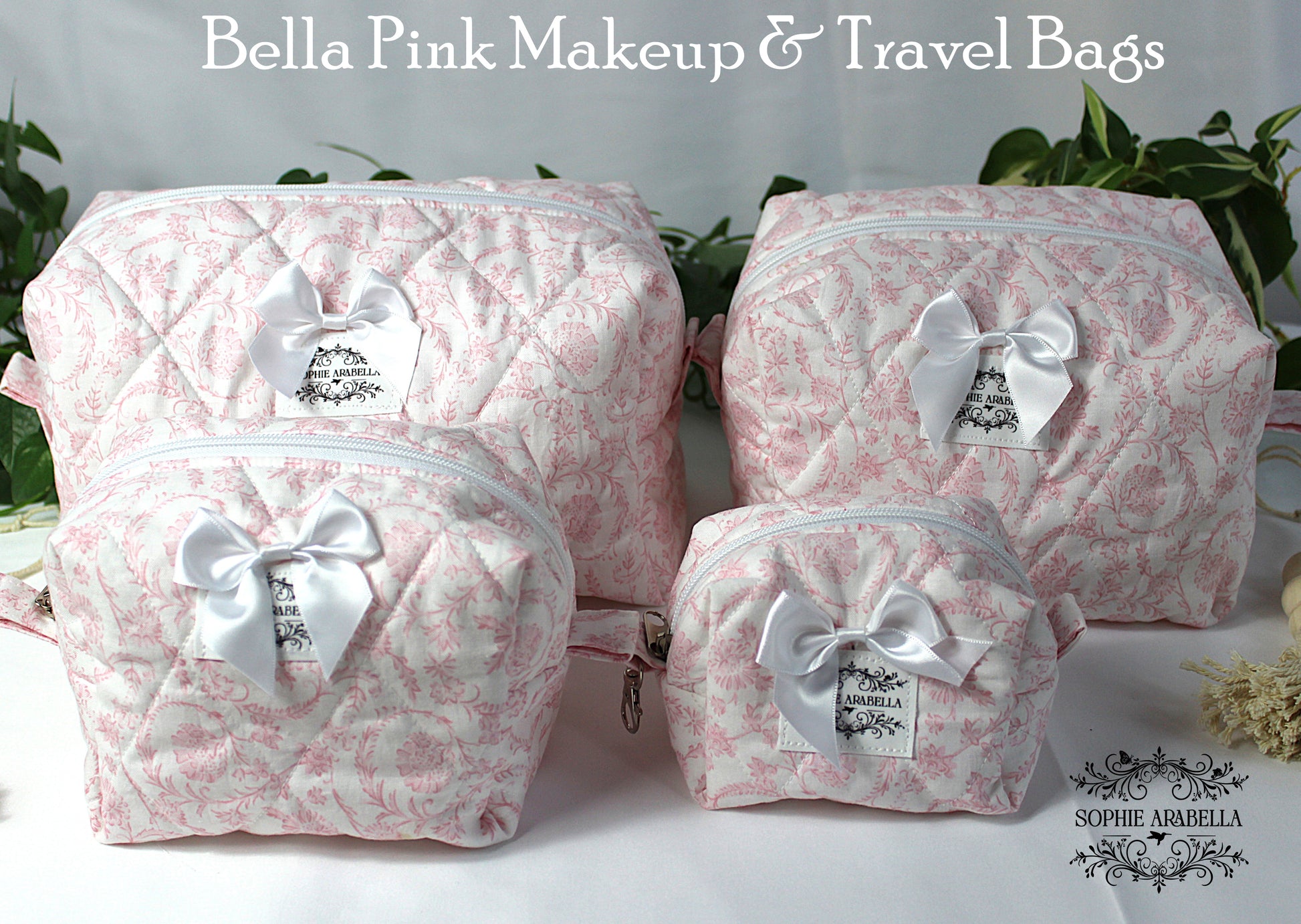 Makeup Bags - The Bella Pink Collection - Carry It All!