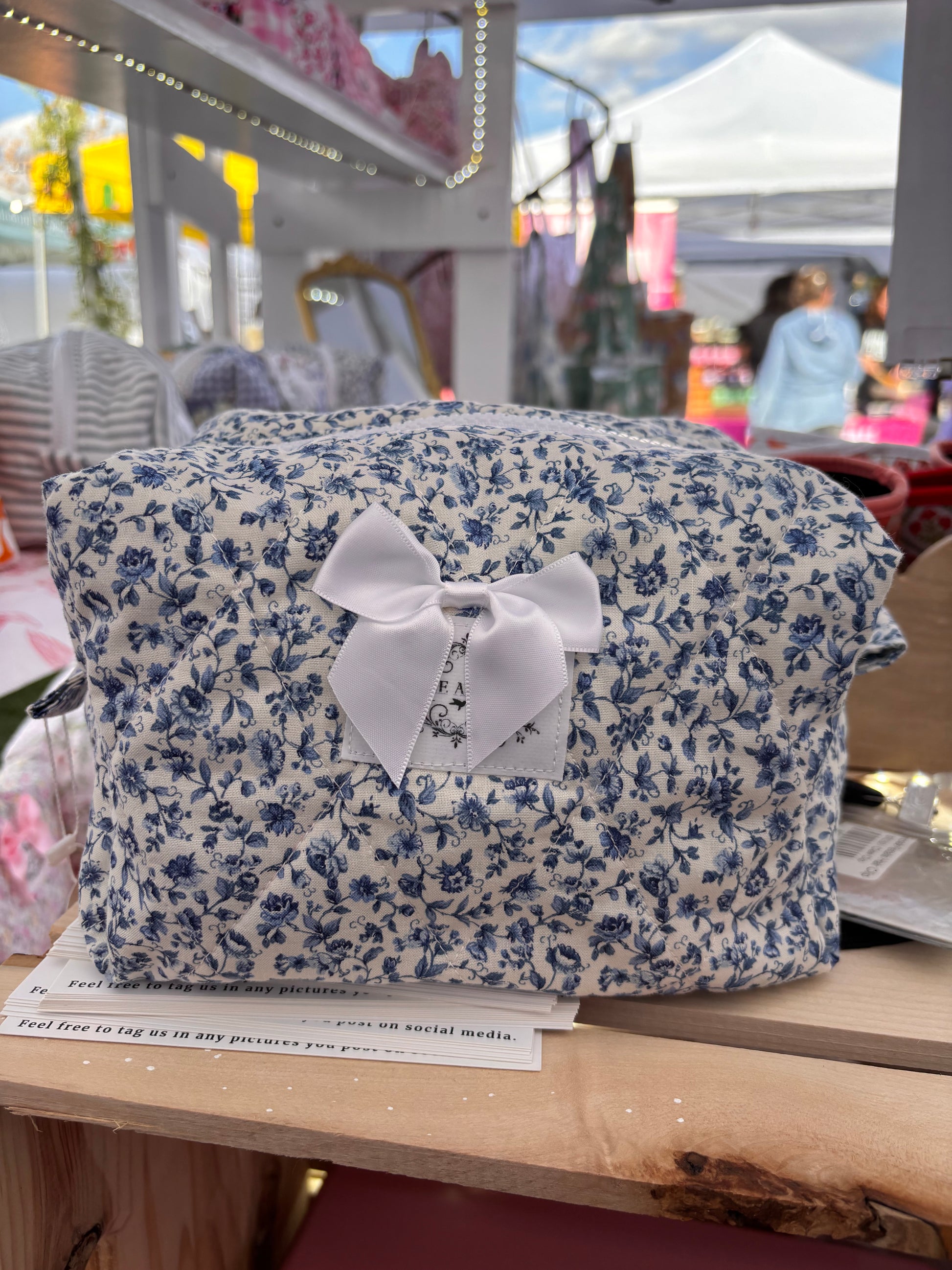 Small Makeup Bag - Emmy Blue Floral