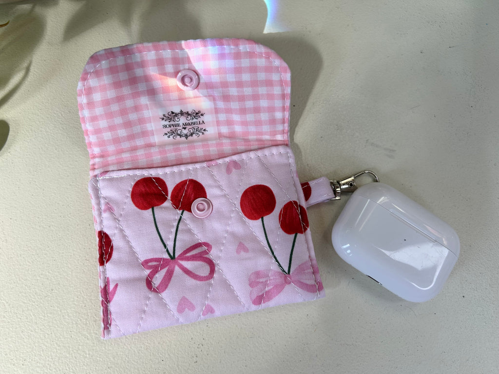 Mini Pouch - Cherries & Bows (Limited Edition)