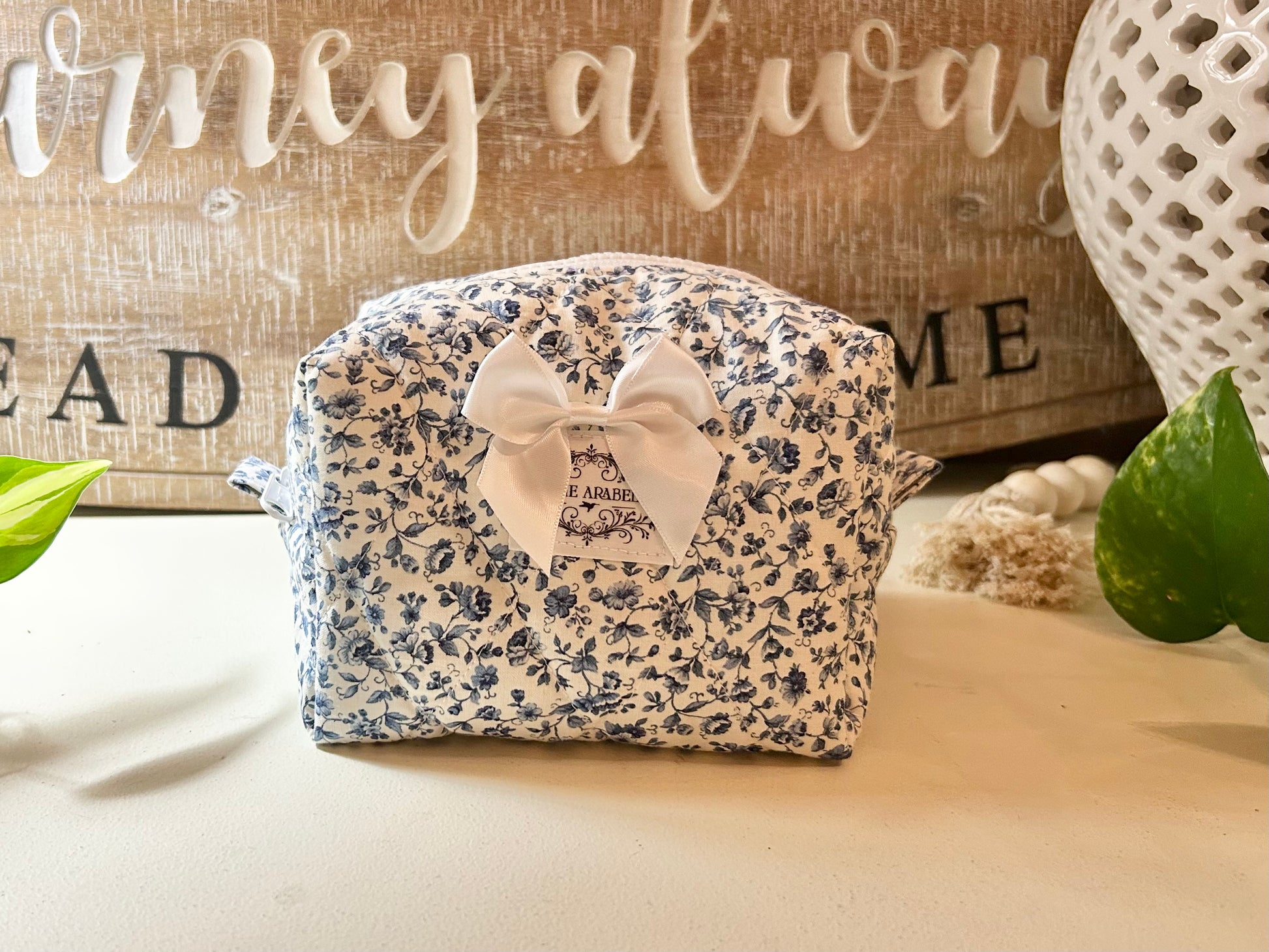 Small Makeup Bag - Emmy Blue Floral