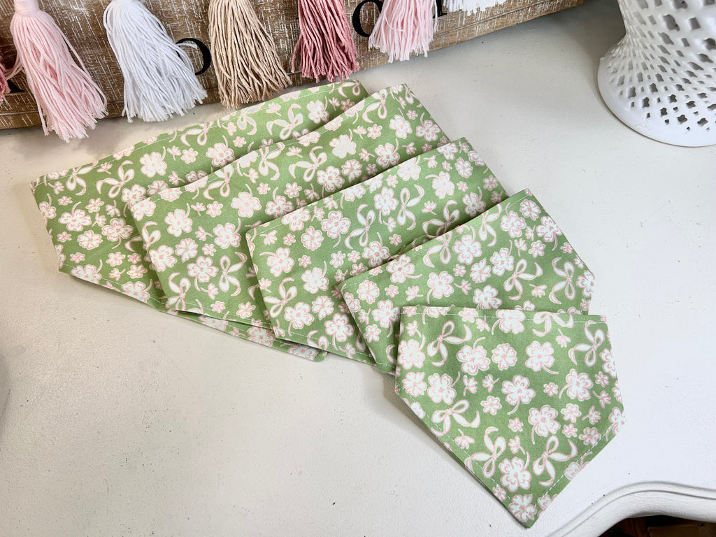 Green with Pink Bows & Flowers