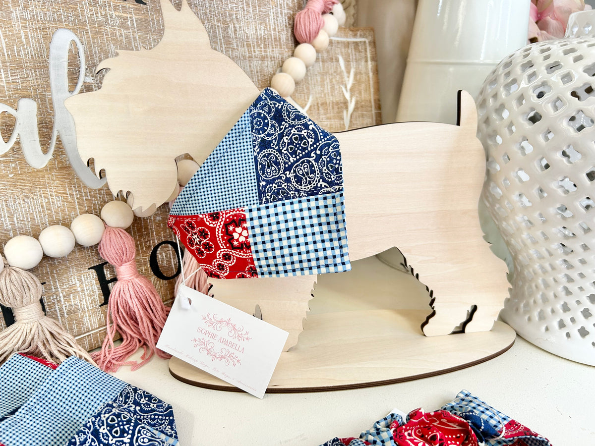 Blue & Red Western Bandana