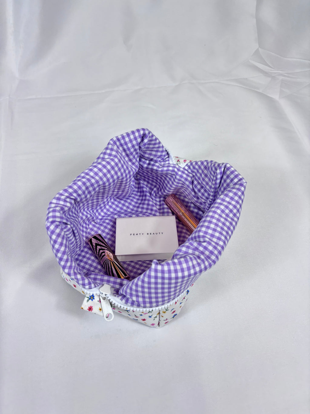 Summer Meadows Makeup Bag (Purple Gingham)
