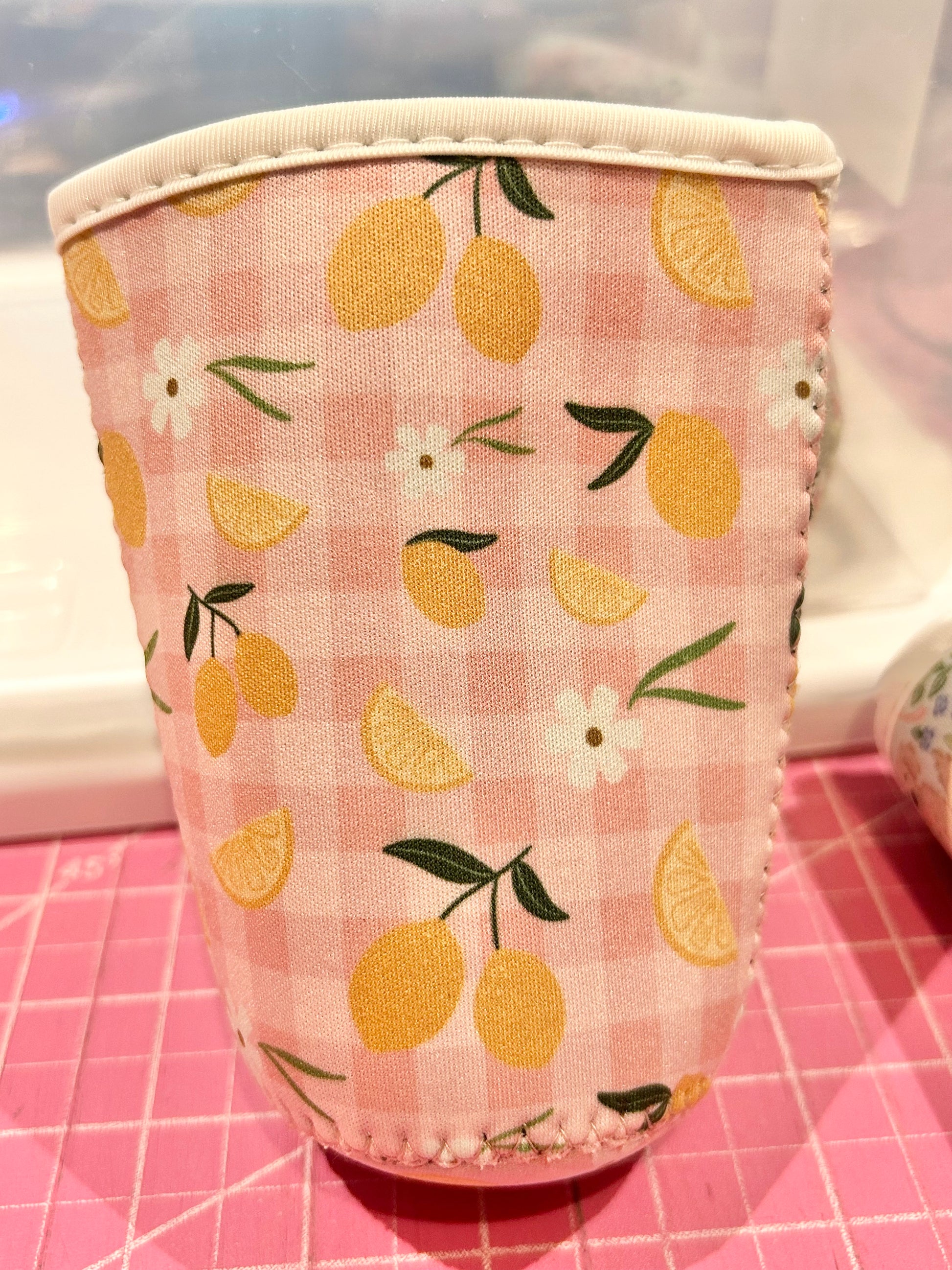 Cup Sleeve - Lemon & Florals