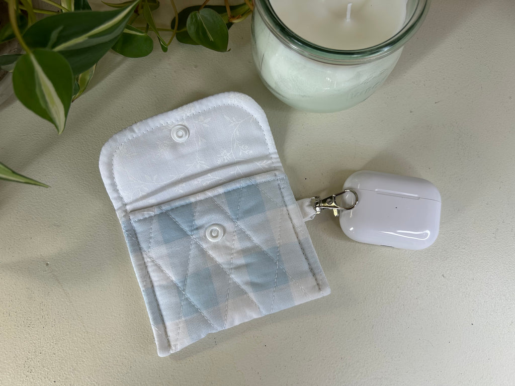 Mini Pouch - Blue & White Check