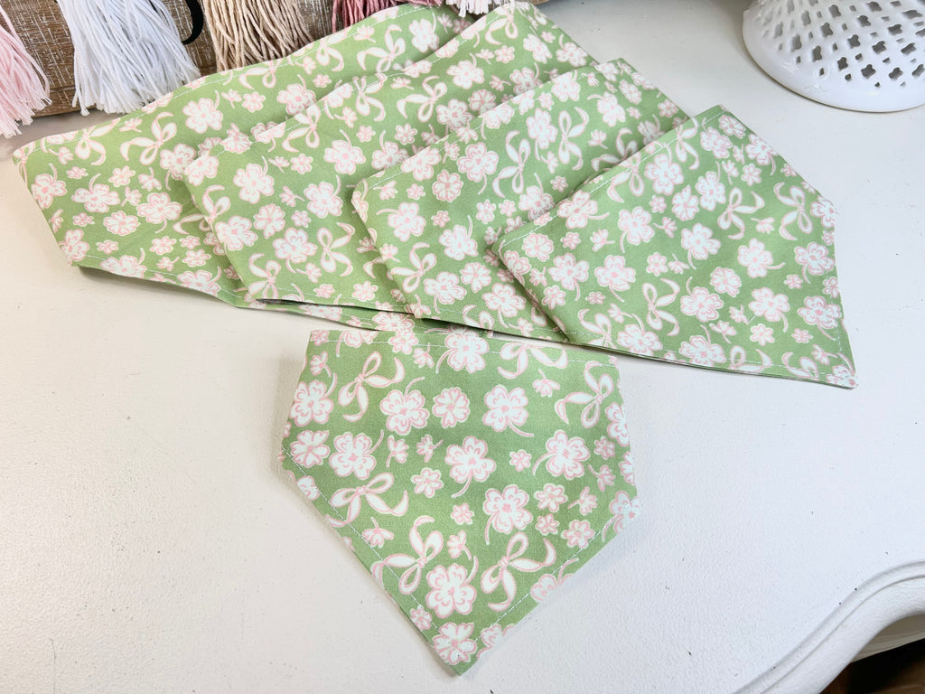 Green with Pink Bows & Flowers