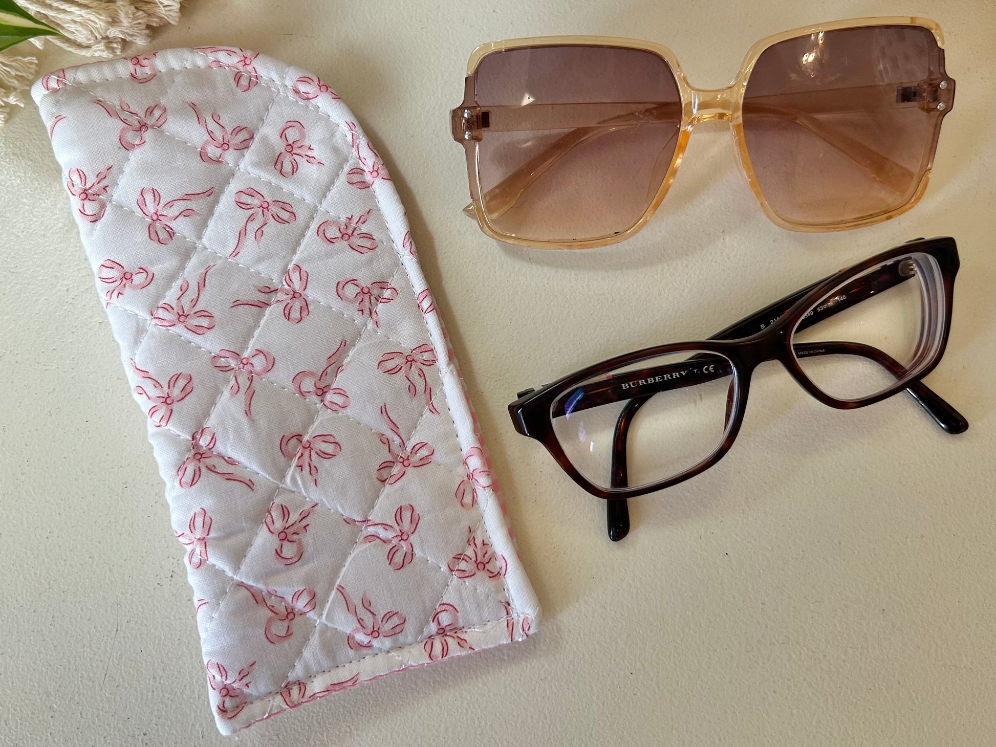 Eyeglasses Case -Coquette Pink Bows