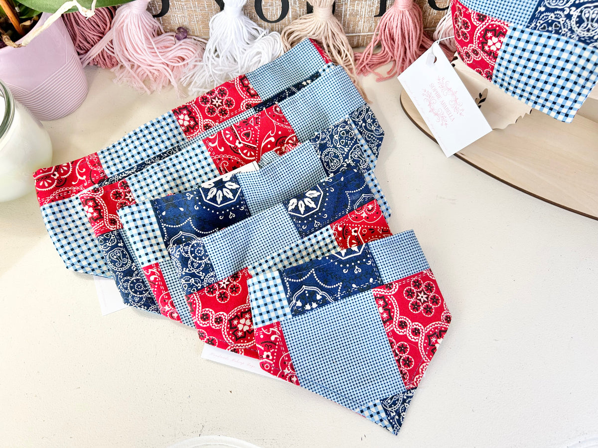 Blue & Red Western Bandana