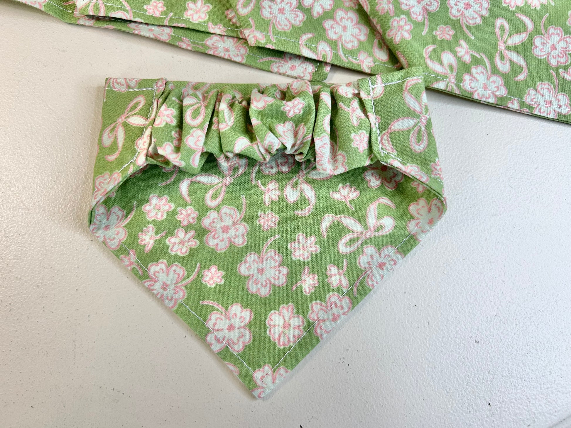 Green with Pink Bows & Flowers