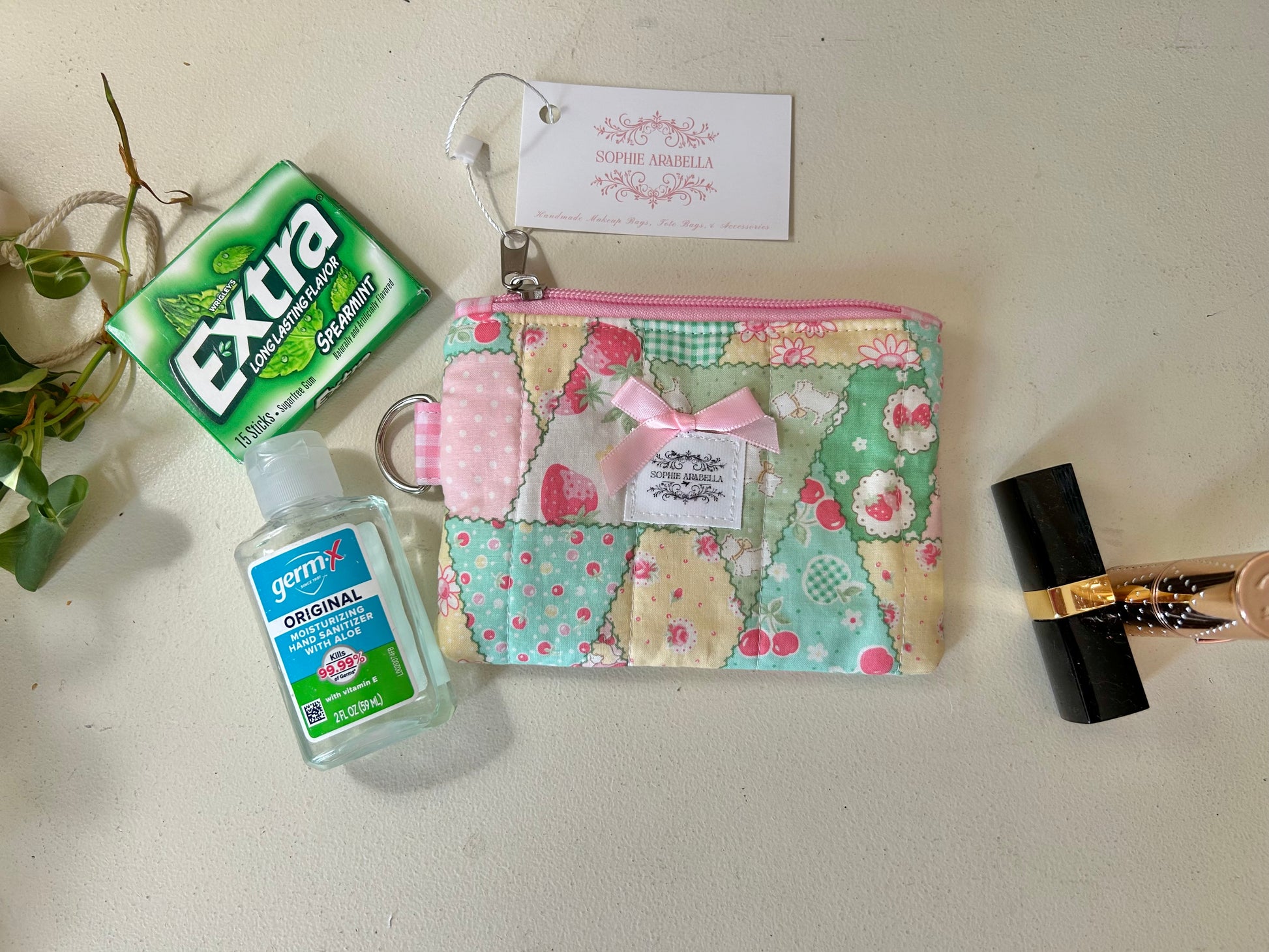 Strawberry Patchwork Zippered Wallet