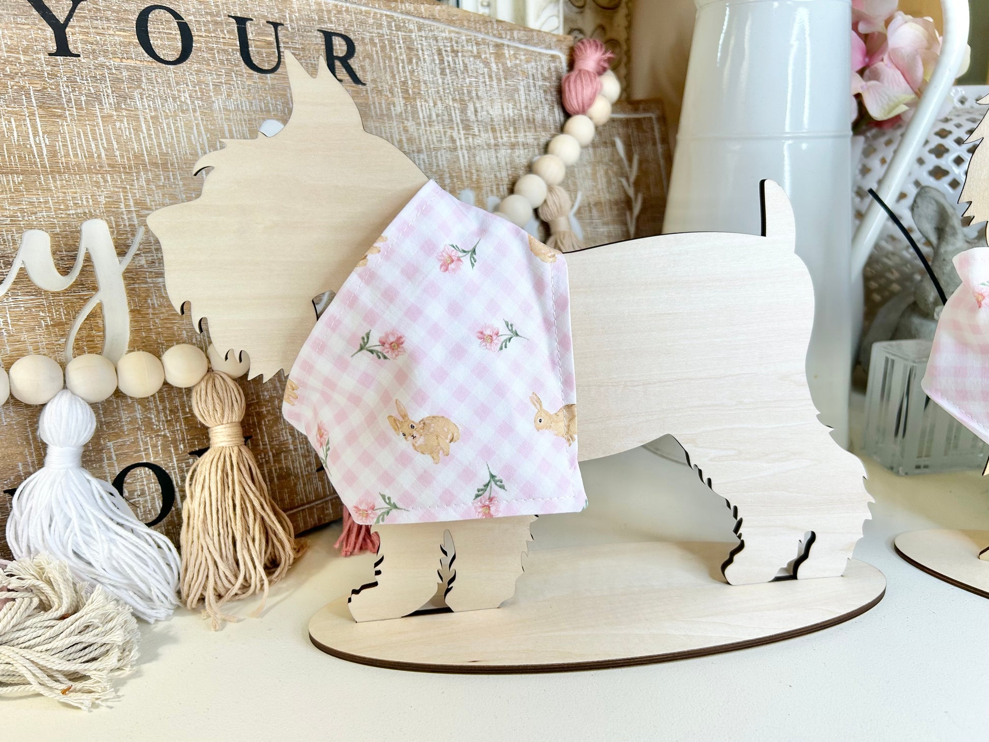 Bunnies & Pink Flowers