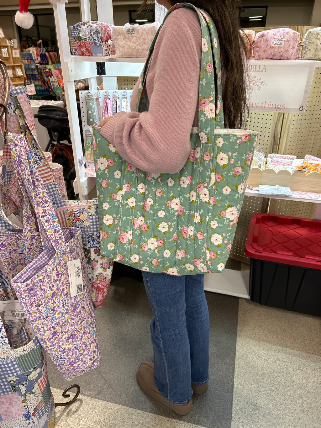 Sunday Tote - Large Green Floral (Limited Edition)