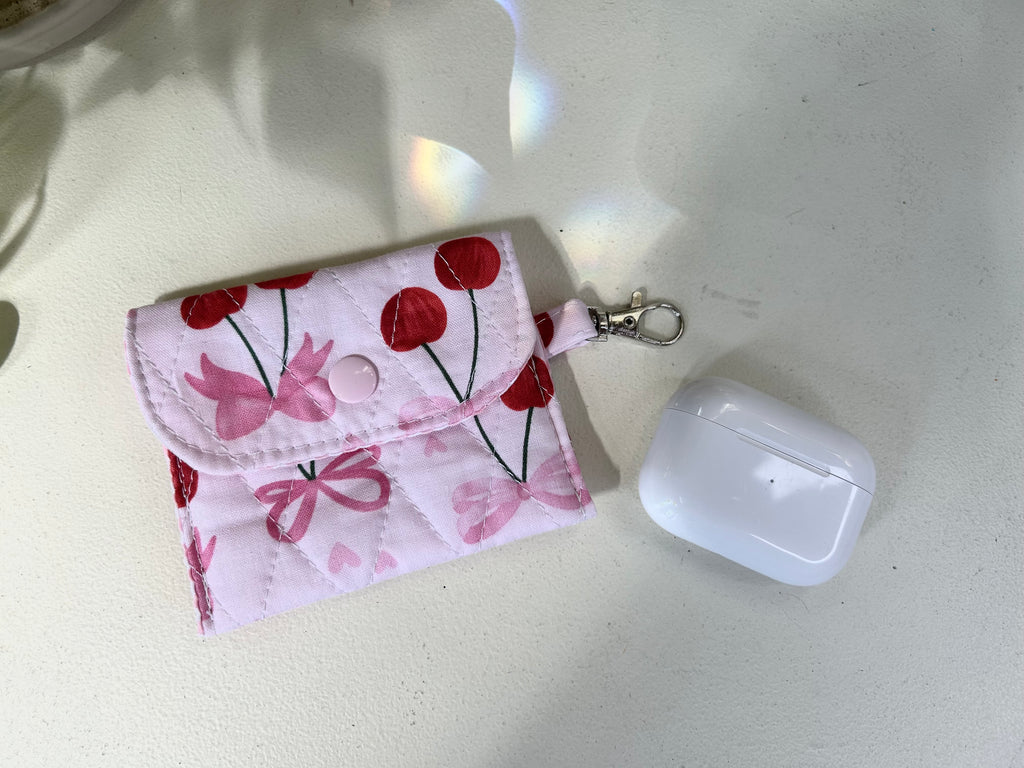 Mini Pouch - Cherries & Bows (Limited Edition)