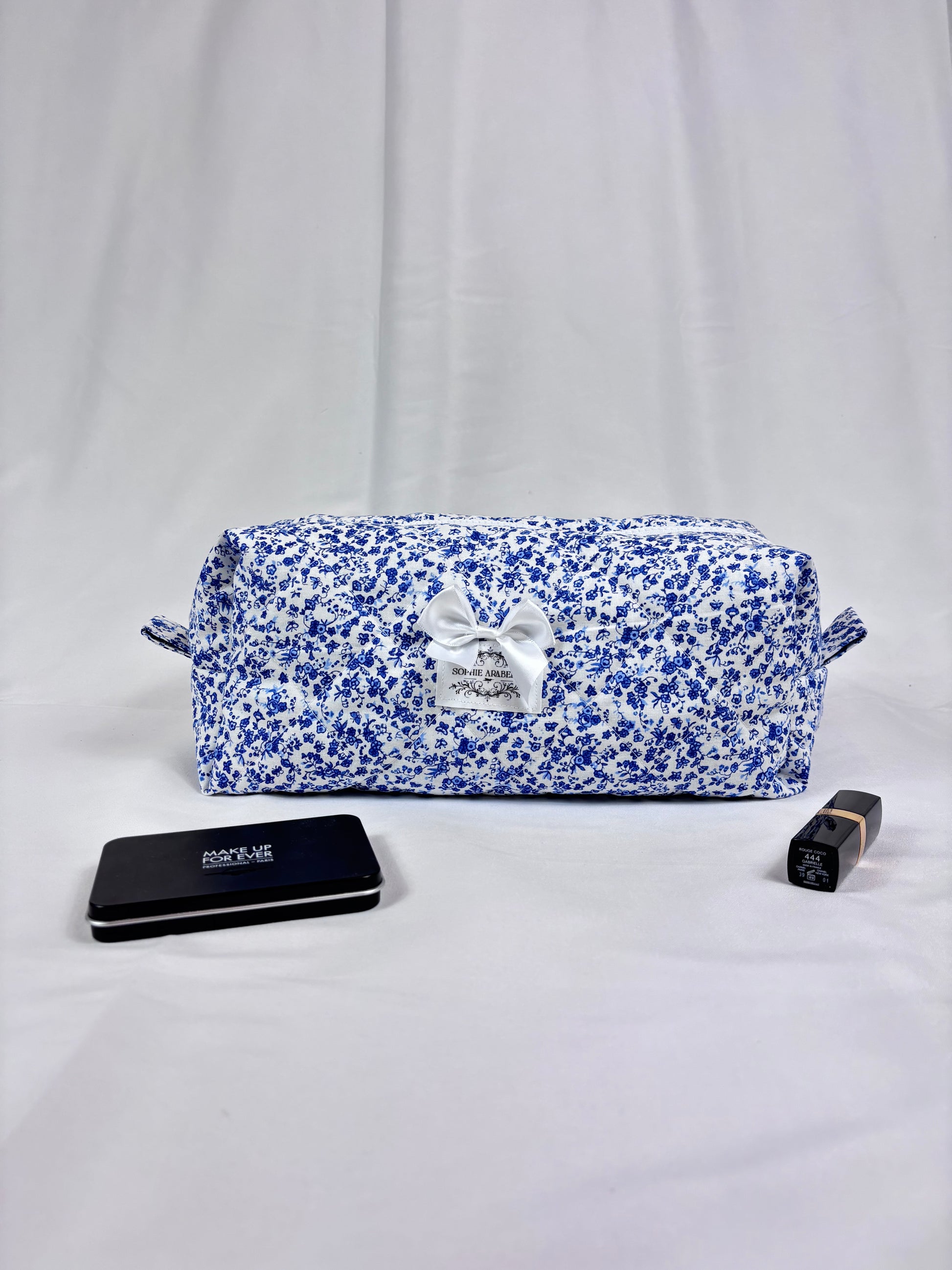 Blue & White Floral Hair Tools Bag