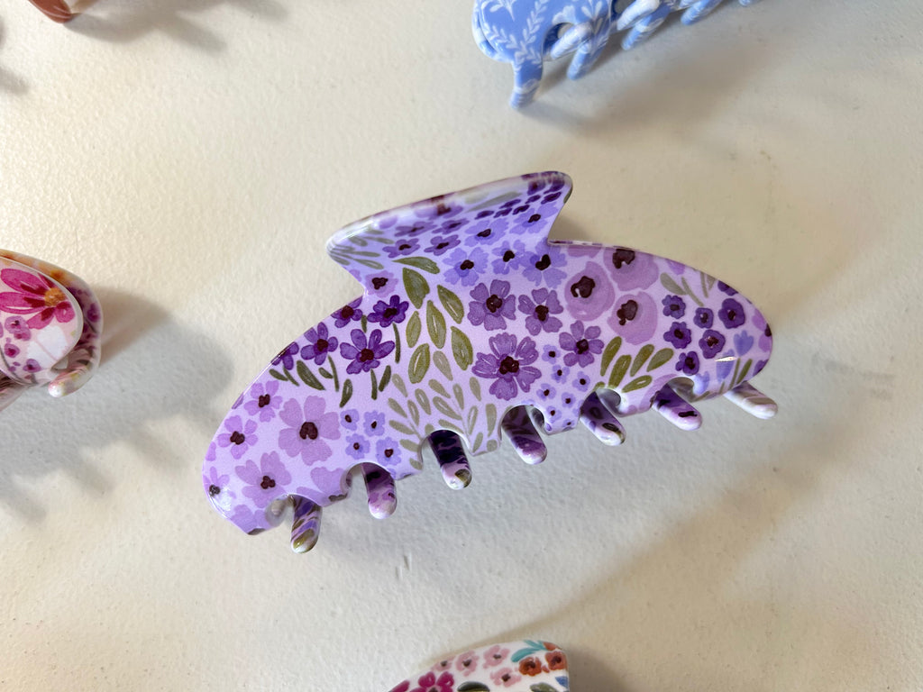 Lilac Floral Hair Clip