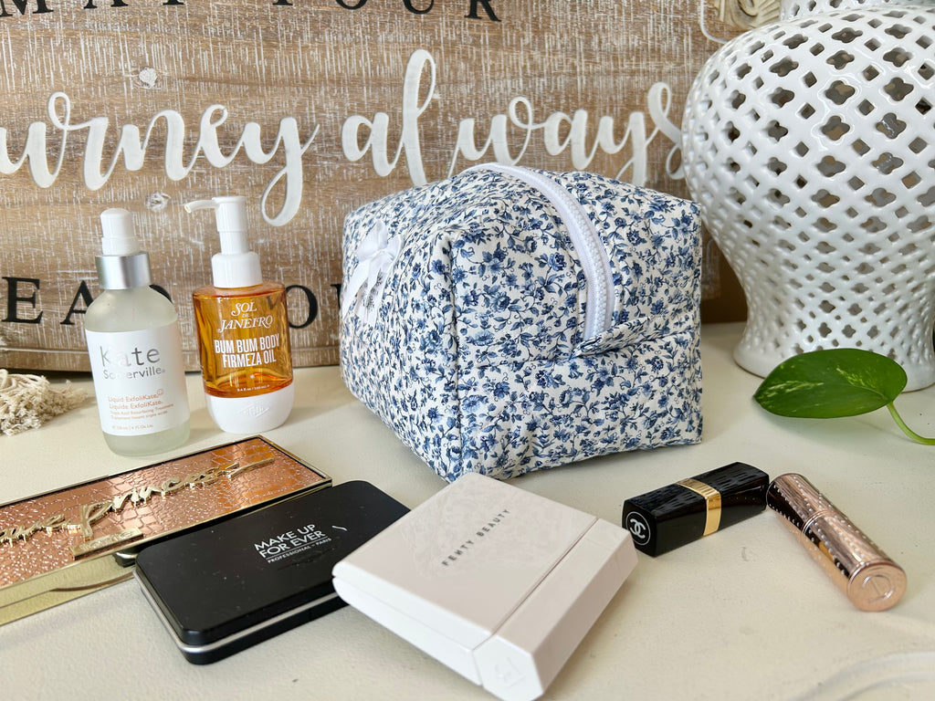 Emmy Blue Makeup Bag