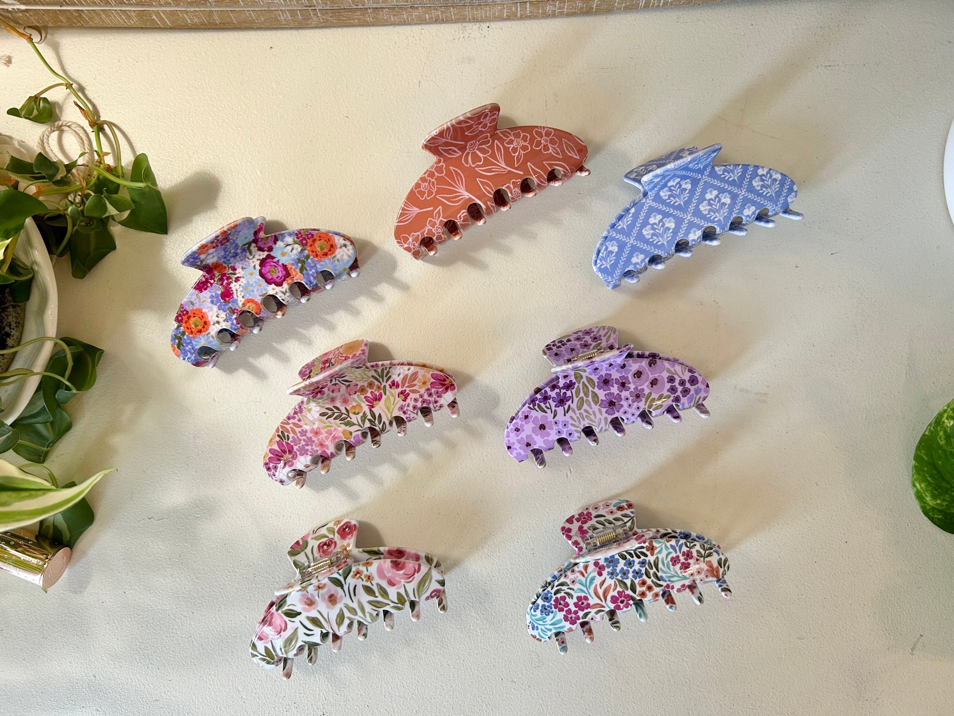 Blue Trellis Hair Clip