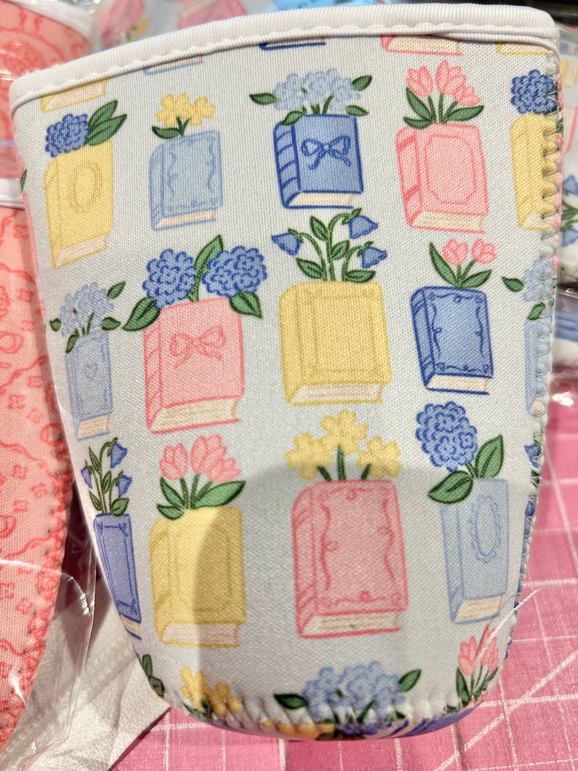 Cup Sleeve - Books & Flowers
