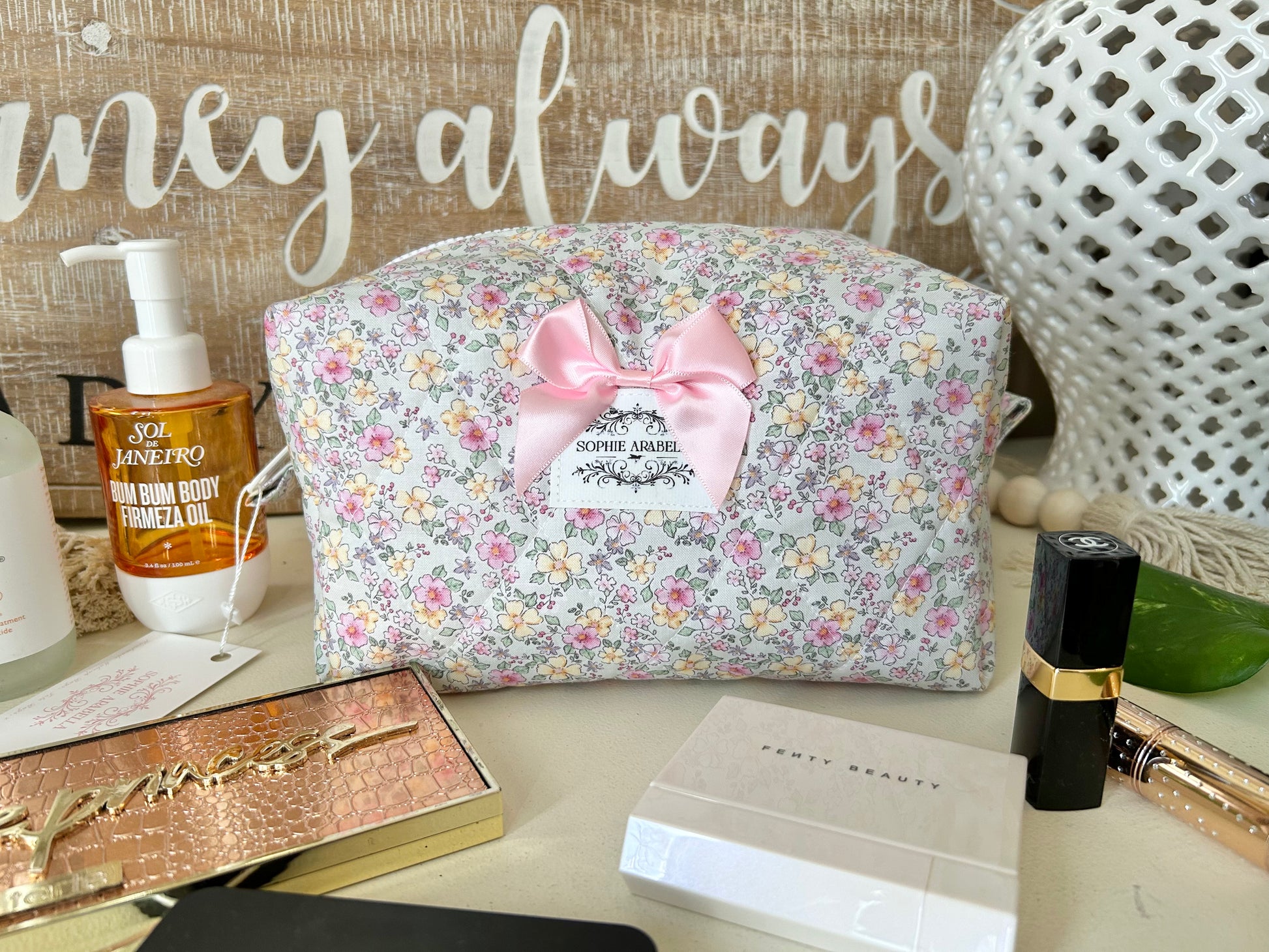 Chloe Floral Makeup Bag