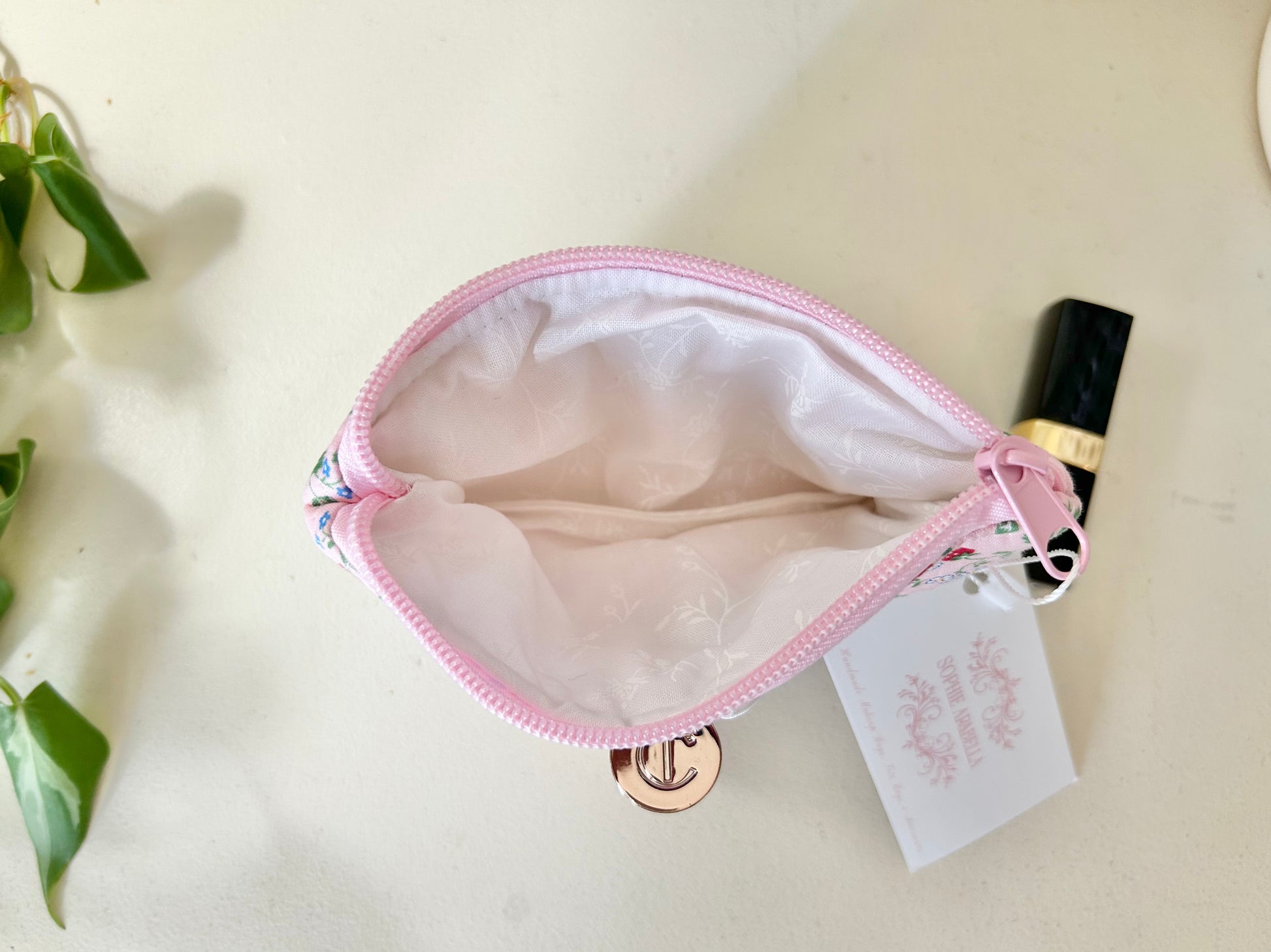 Strawberry Vines Mini Cosmetic Bag