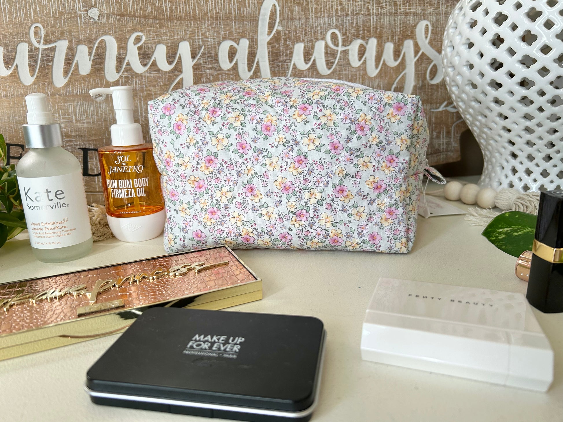 Chloe Floral Makeup Bag