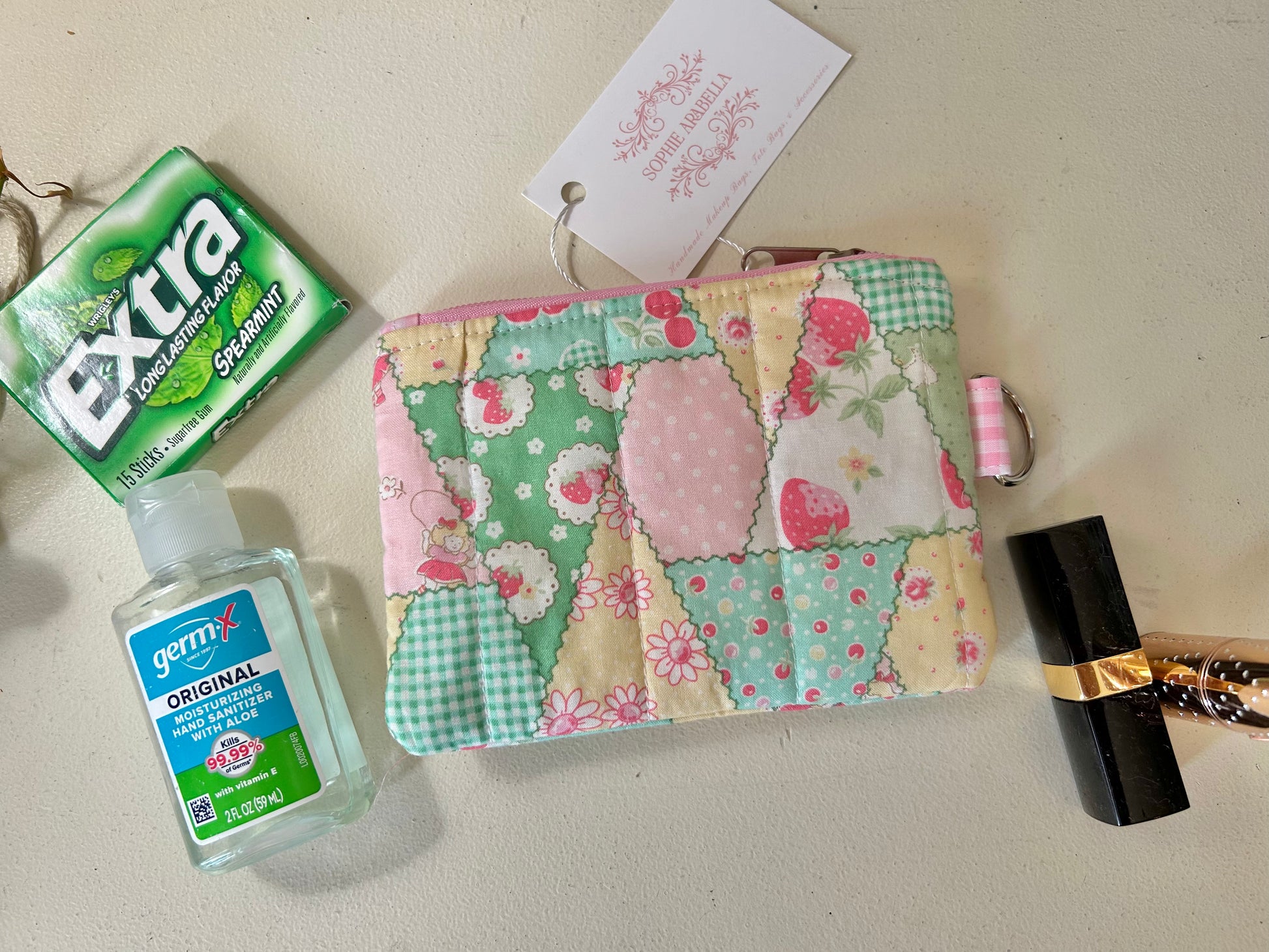 Strawberry Patchwork Zippered Wallet