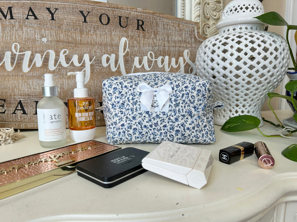 Emmy Blue Makeup Bag