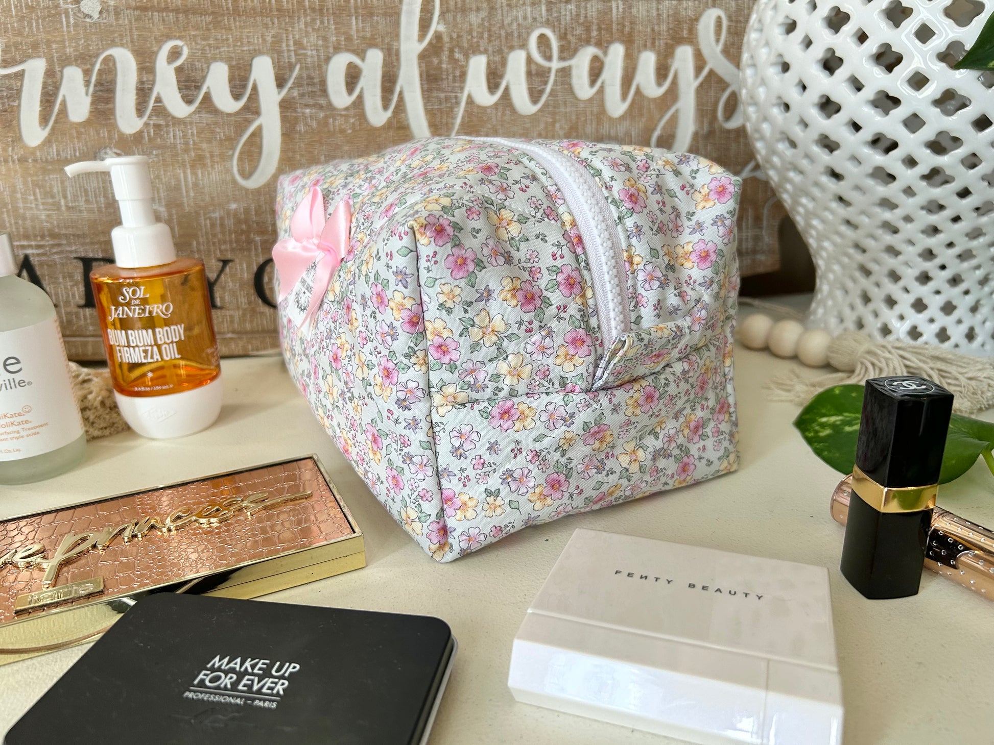 Chloe Floral Makeup Bag