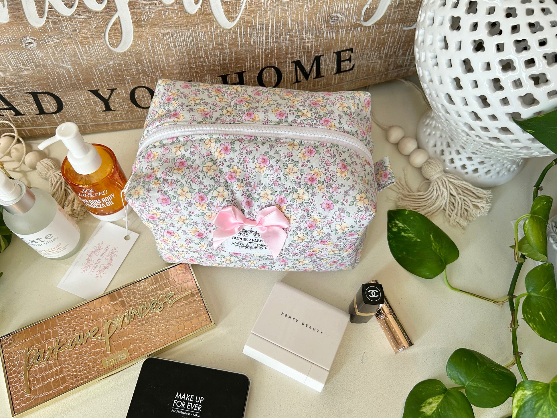 Chloe Floral Makeup Bag