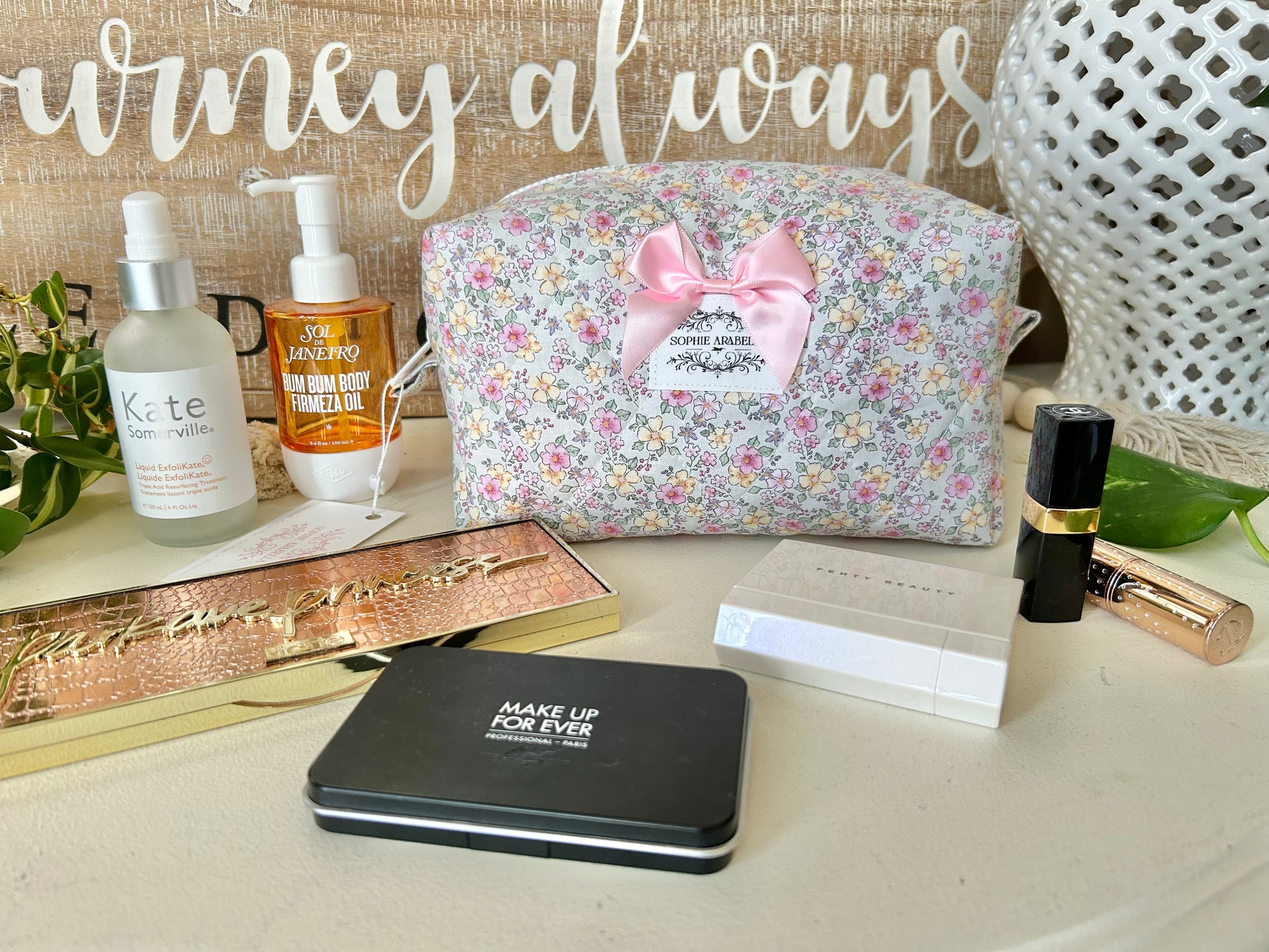 Chloe Floral Makeup Bag