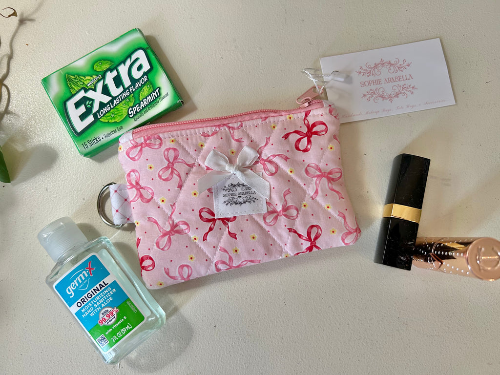 Pink Bows Zippered Wallet