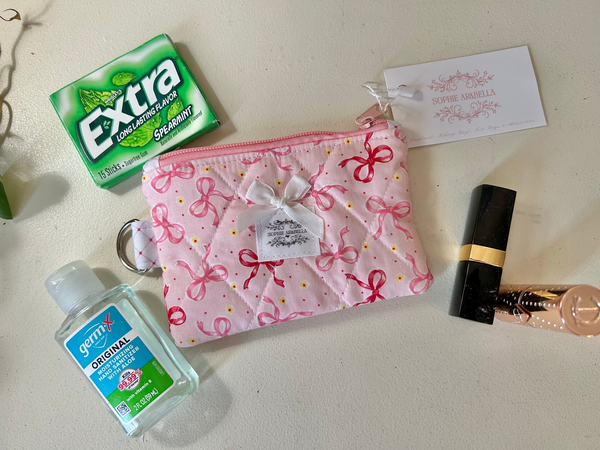 Pink Bows Zippered Wallet