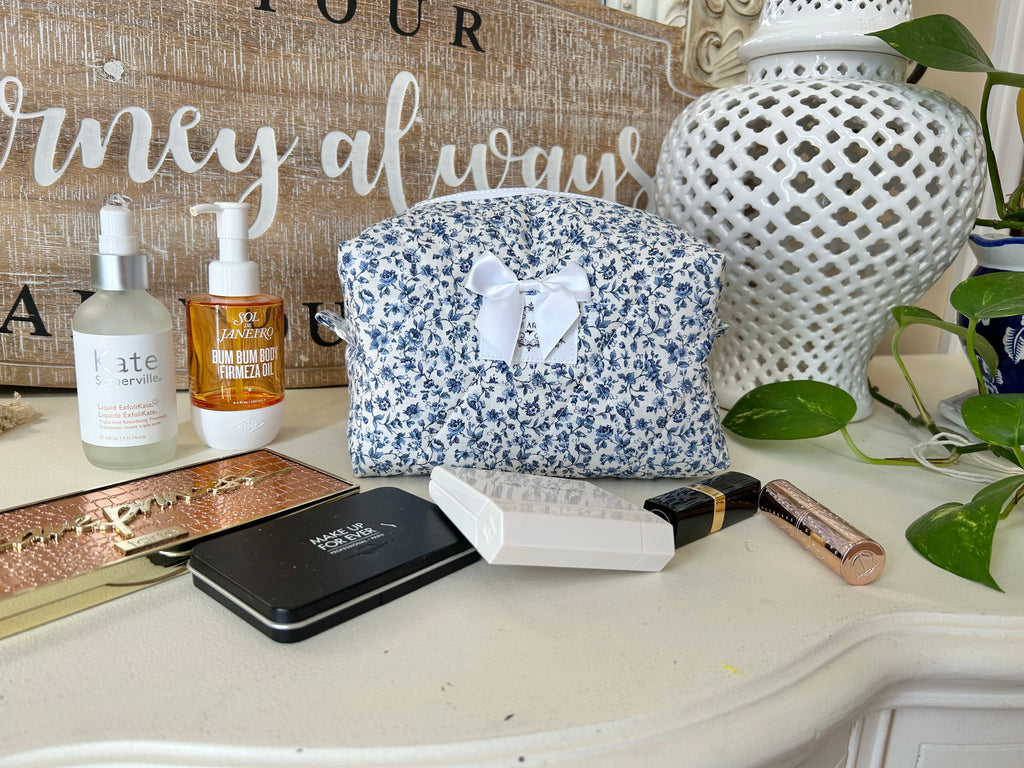 Emmy Blue Makeup Bag