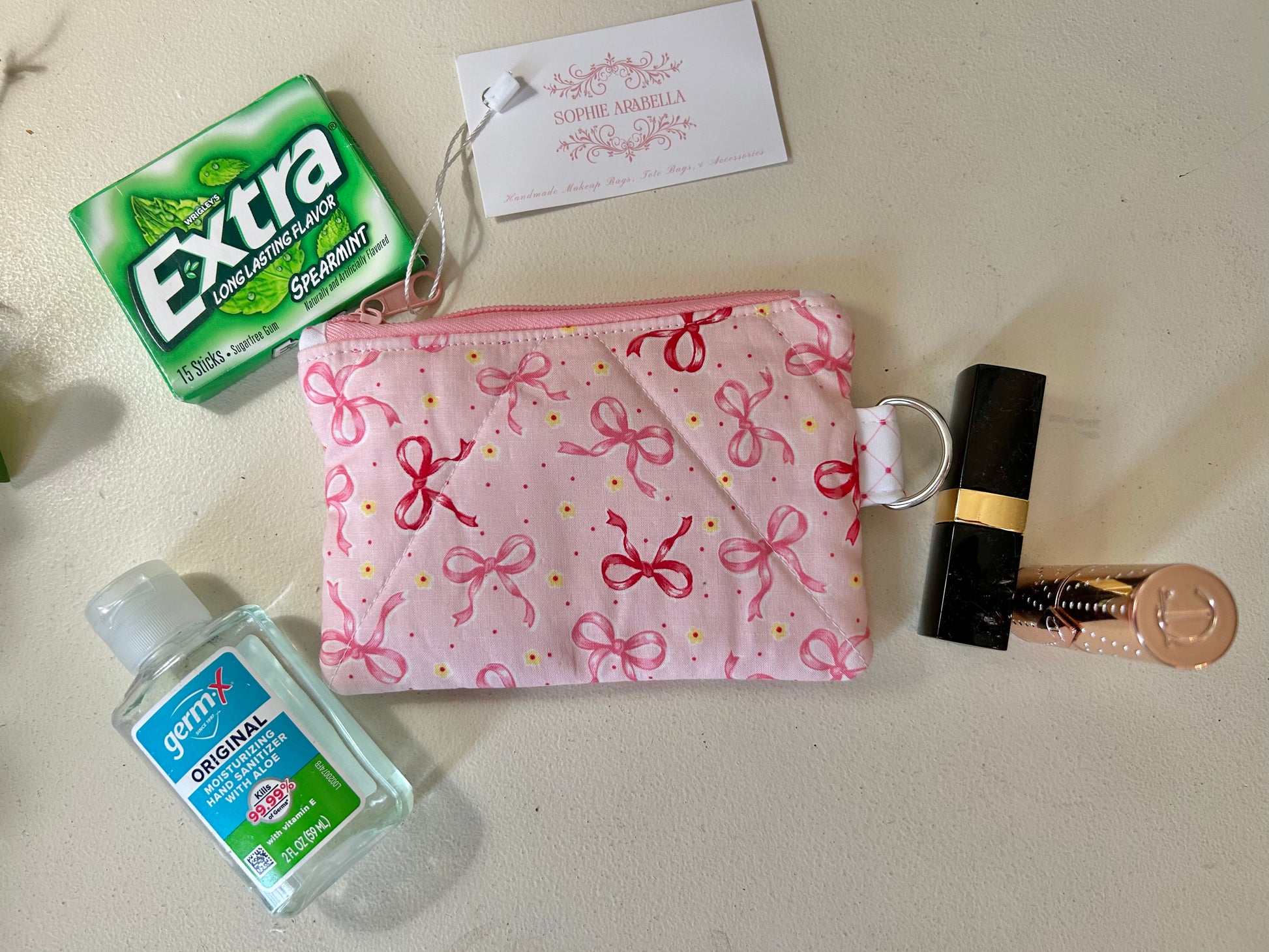 Pink Bows Zippered Wallet