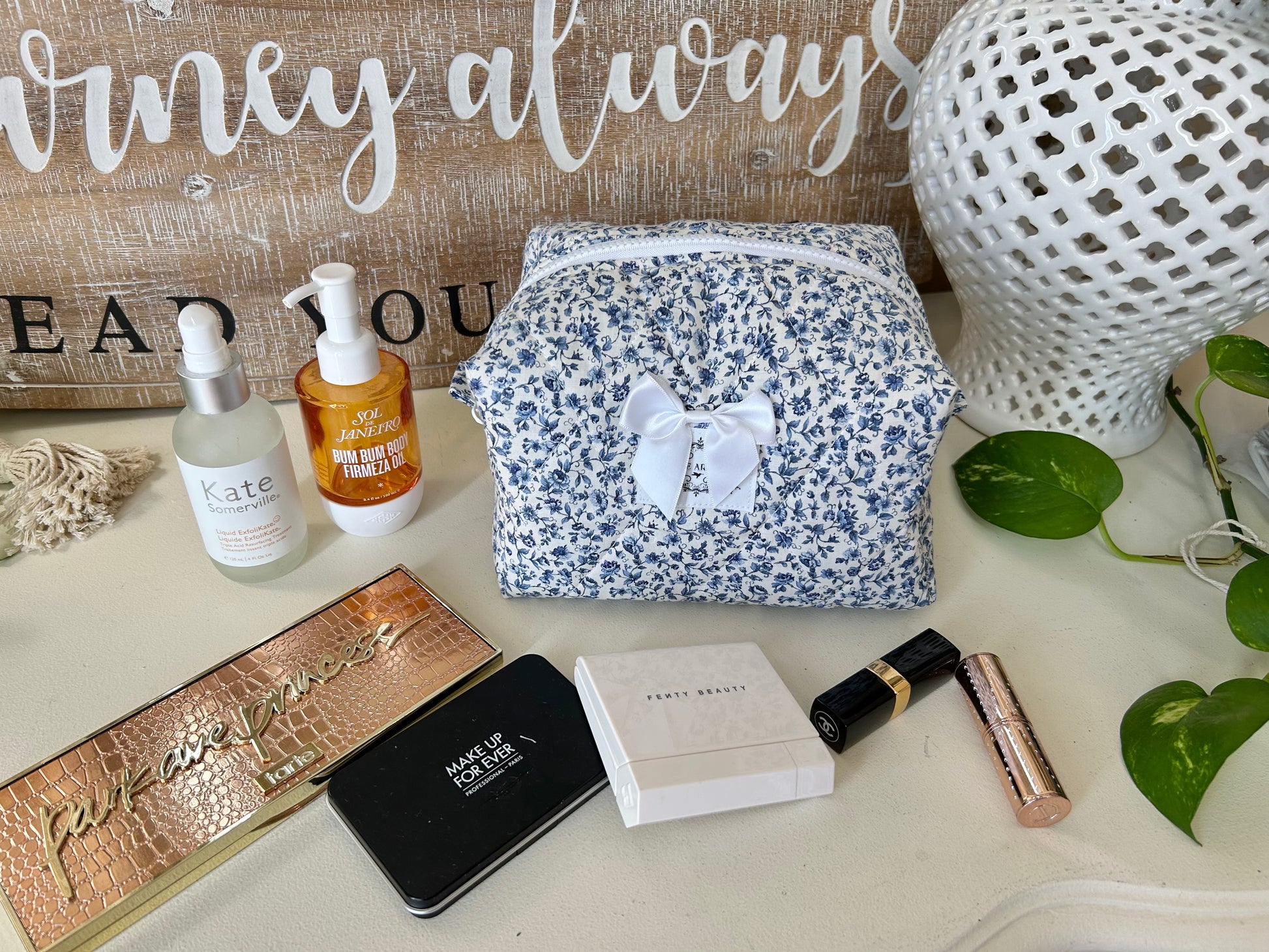 Emmy Blue Makeup Bag