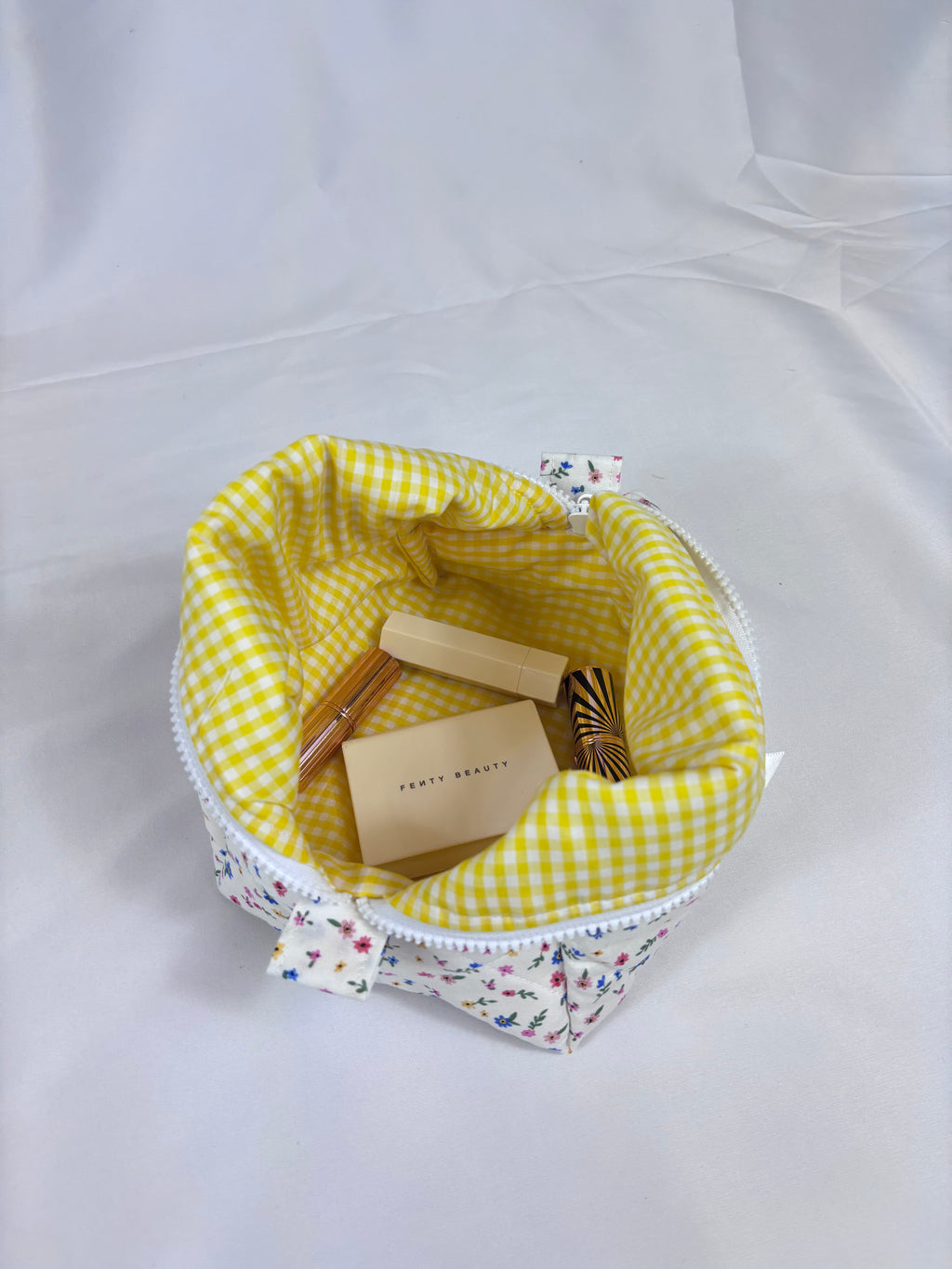 Summer Meadows Makeup Bag (Yellow Gingham)