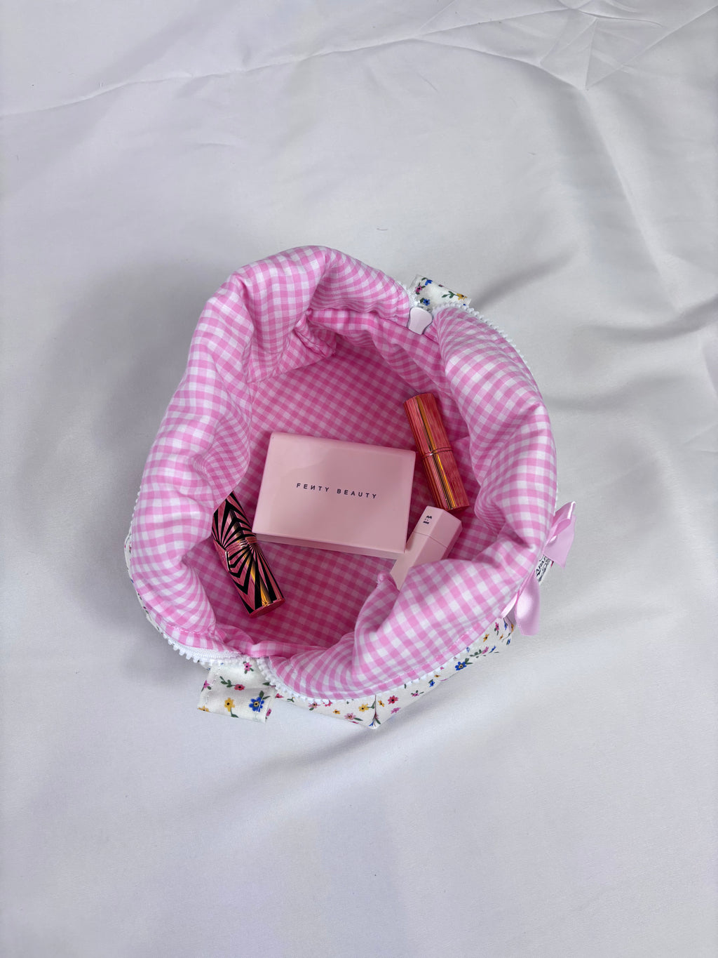 Summer Meadows Makeup Bag (Pink Gingham)