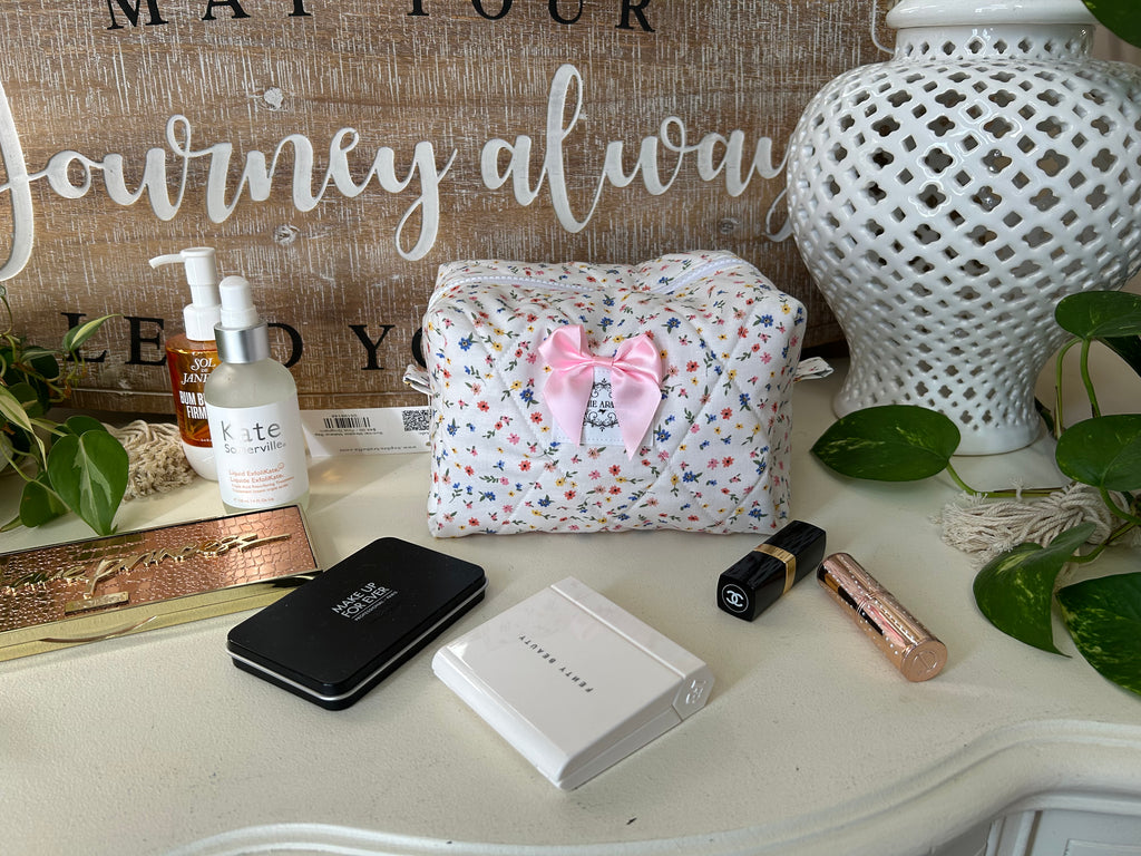 Summer Meadows Makeup Bag (Pink Gingham)