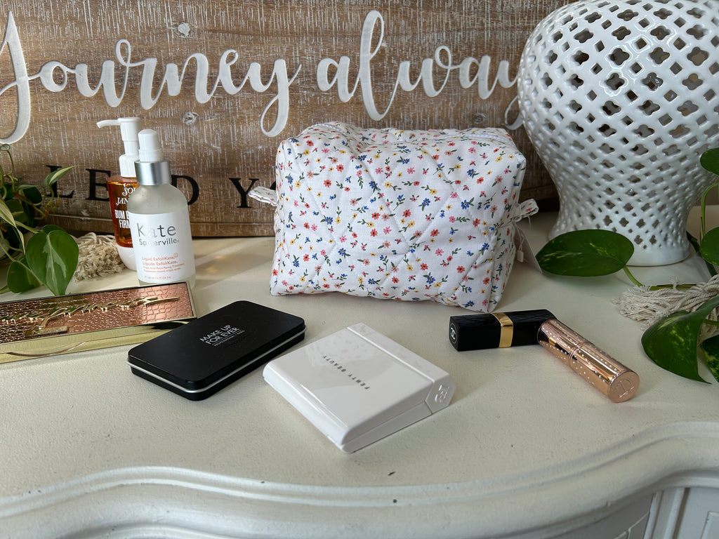 Summer Meadows Makeup Bag (Pink Gingham)