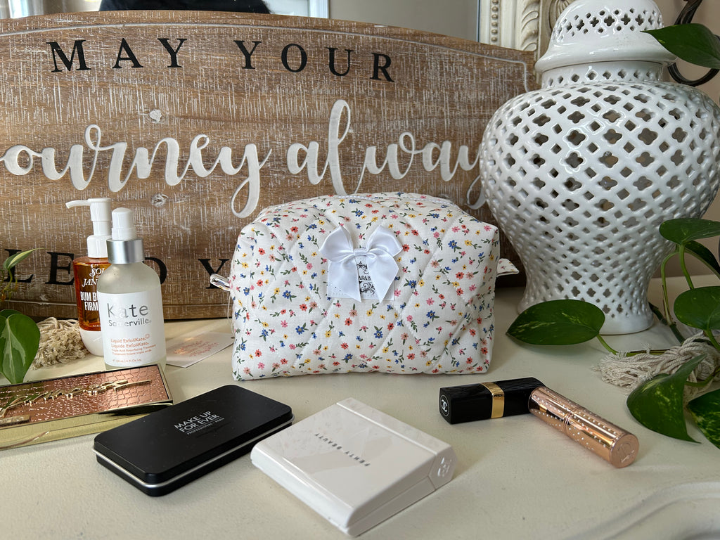 Summer Meadows Makeup Bag (Yellow Gingham)