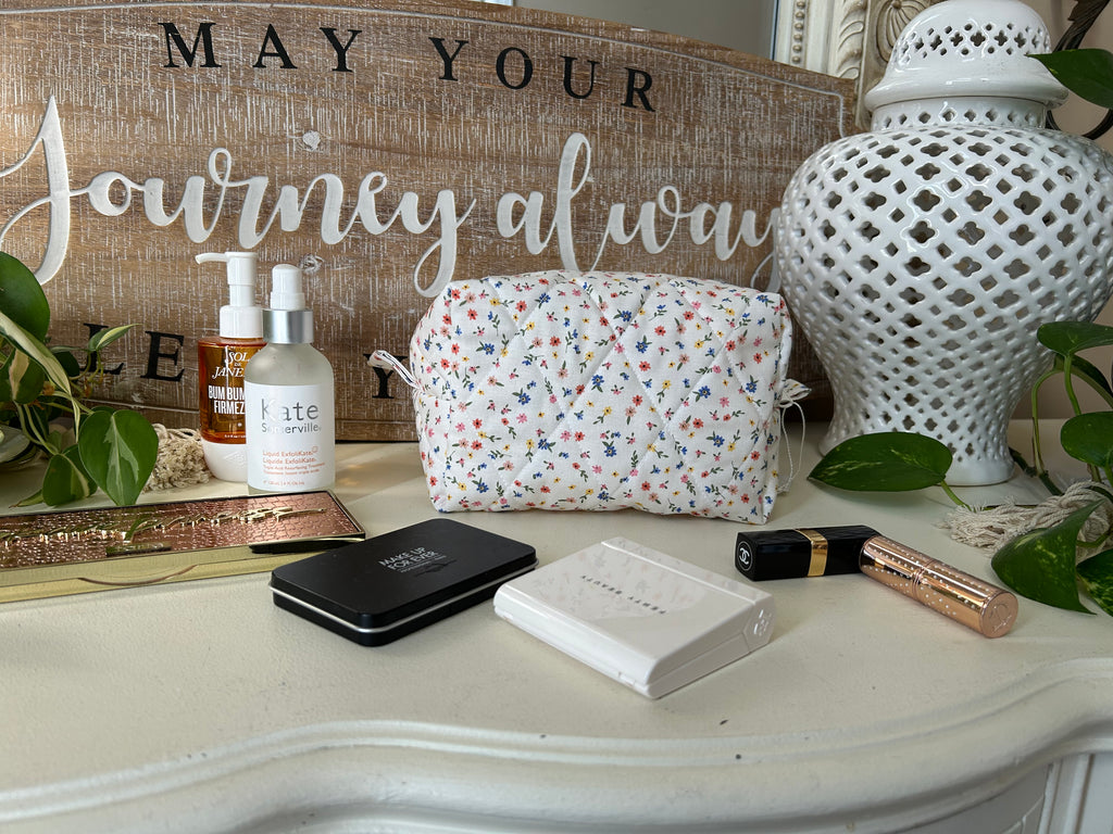 Summer Meadows Makeup Bag (Yellow Gingham)