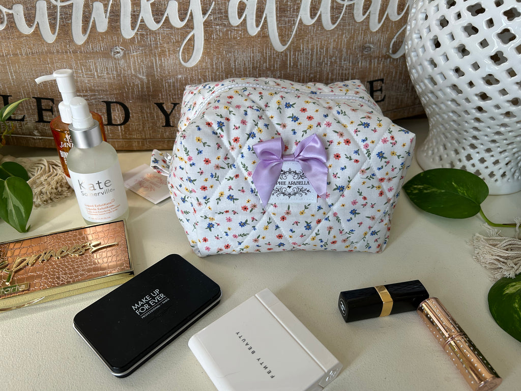 Summer Meadows Makeup Bag (Purple Gingham)
