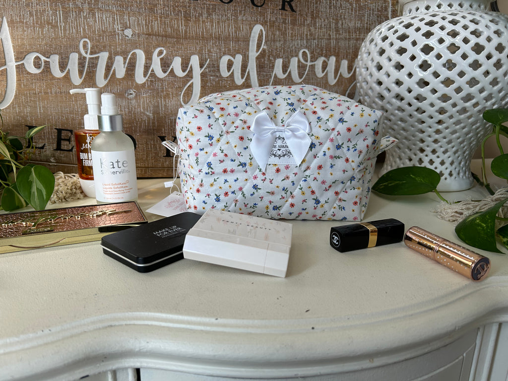 Summer Meadows Makeup Bag (Blue Gingham)