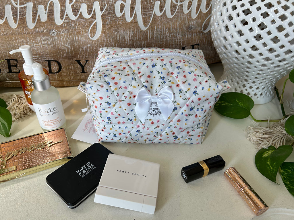 Summer Meadows Makeup Bag (Blue Gingham)