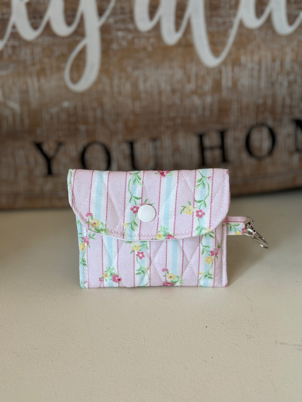 Pink & Floral Stripes AirPod & Earbud Case