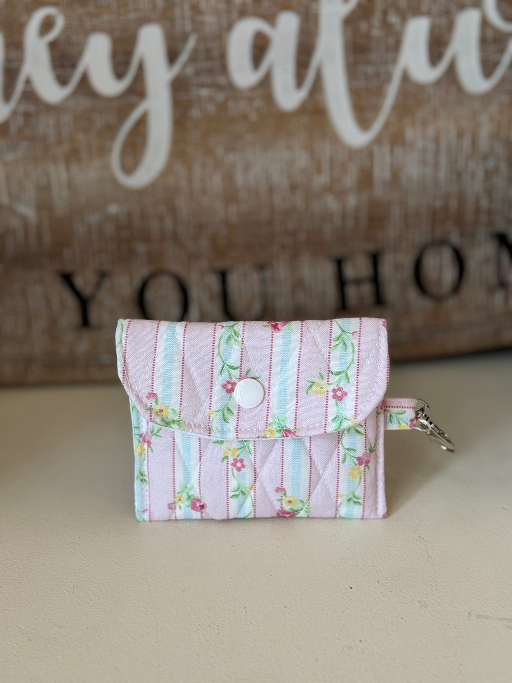 Pink & Floral Stripes AirPod & Earbud Case