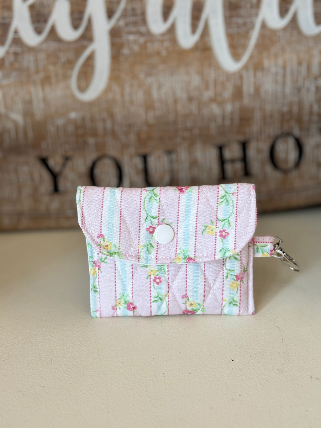 Pink & Floral Stripes AirPod & Earbud Case
