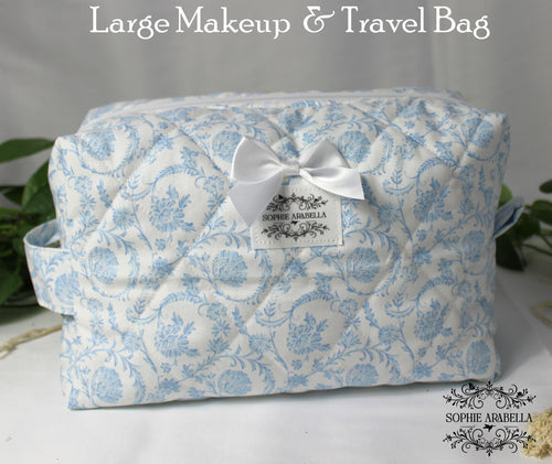 Makeup Bags - The Bella Blue Collection - Carry It All!