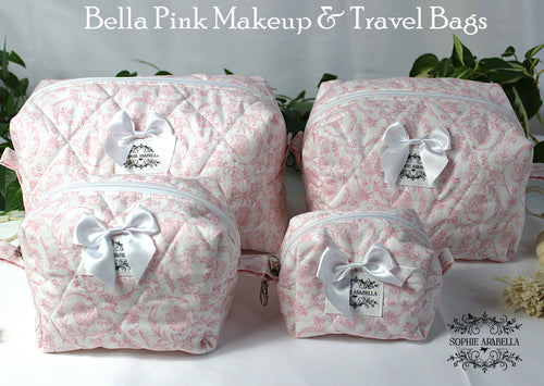 Makeup Bags - The Bella Pink Collection - Carry It All!